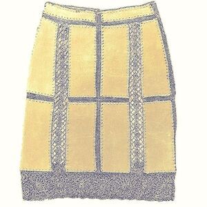 Vintage leather gold crochet skirt IDI by Mathew Size Small